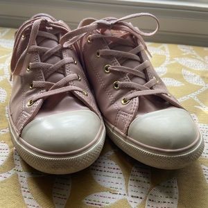 Pink leather converse